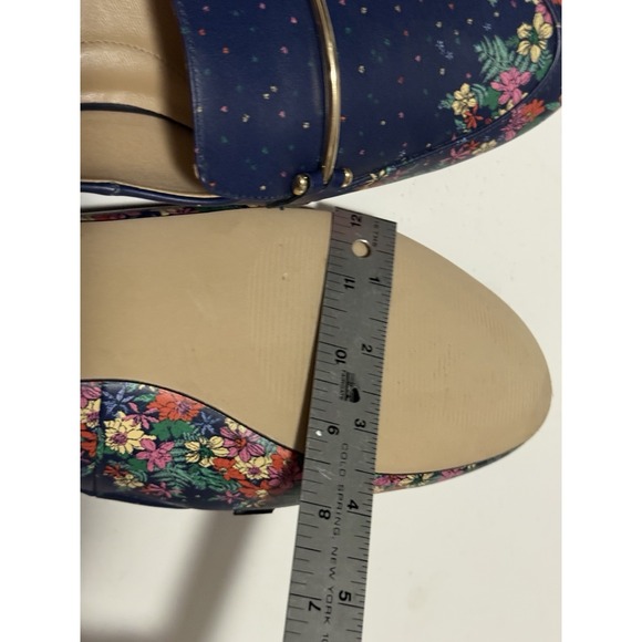 Talbots Ryan Blissful Floral Flats Loafers Shoes Womens Size 11 Blue Leather - Picture 7 of 7